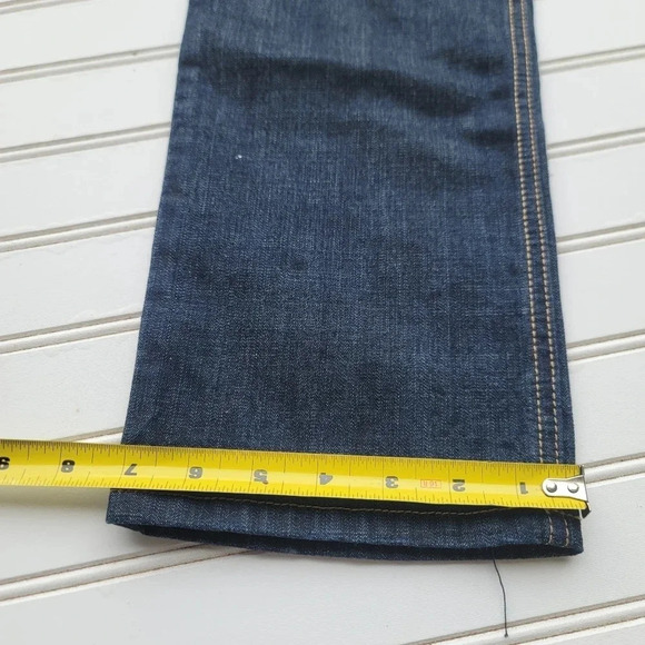 Arizona Straight Jeans Size 11 Juniors Low Rise Dark Wash Blue Denim 32x31 - Picture 6 of 9